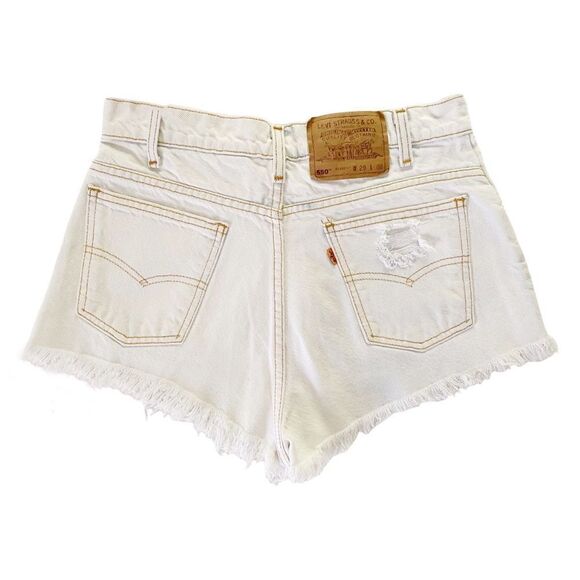 RARE VINTAGE LEVI’S 550 BleachDye Off White Shorts - Picture 1 of 3
